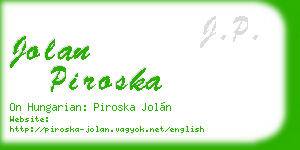 jolan piroska business card